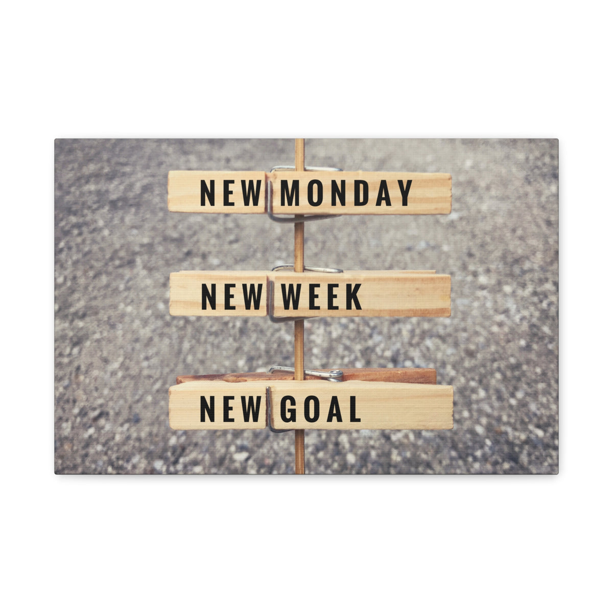 Inspirational Quote Canvas New Monday New Goal Motivational Print Ready to Hang Artwork-Express Your Love Gifts