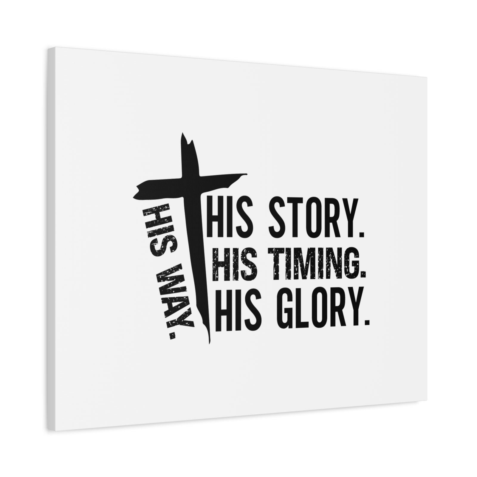 Scripture Canvas His Way Cross Psalm 37:5 Christian Wall Art Bible Verse Print Ready to Hang-Express Your Love Gifts