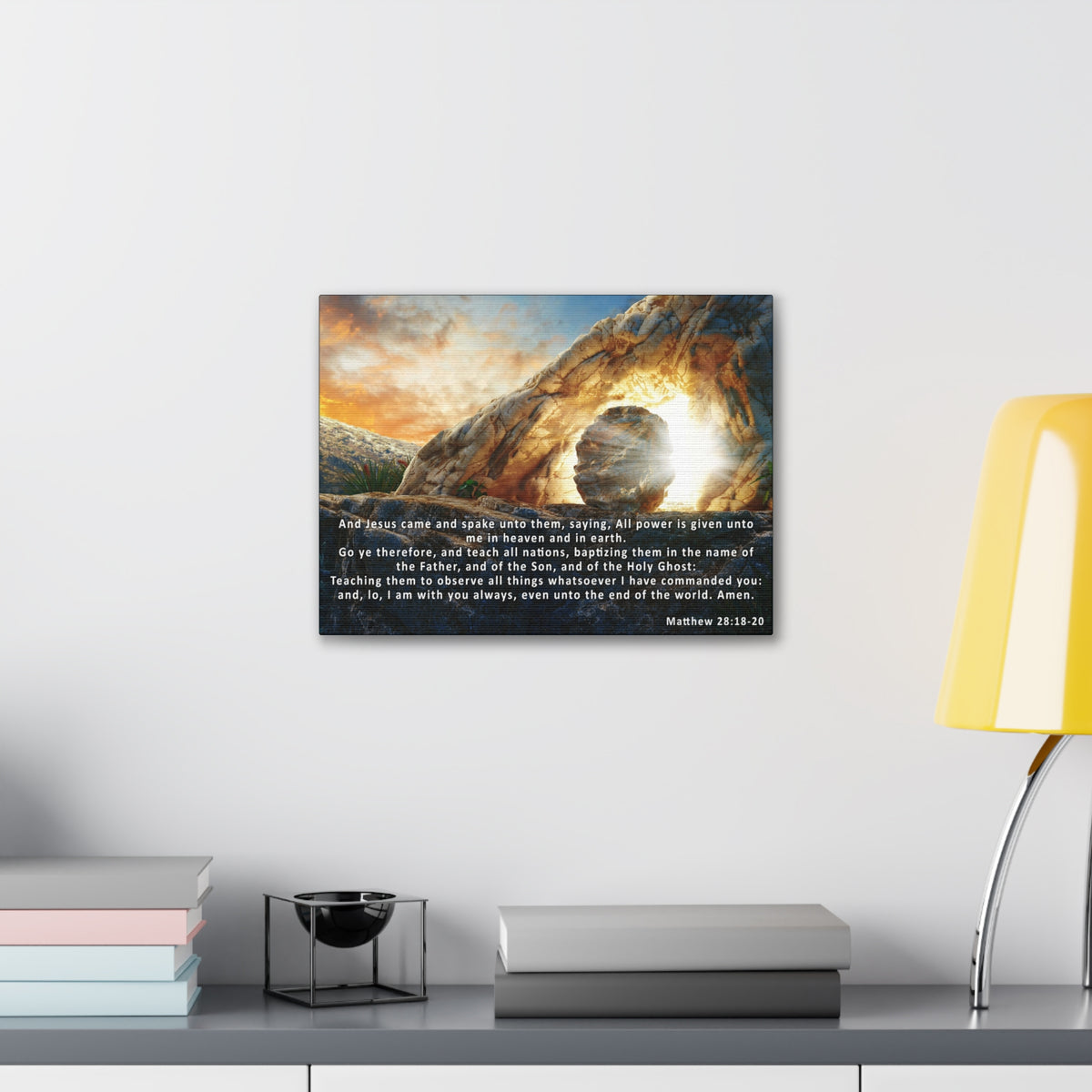 Scripture Walls Matthew 28:18-20 KJV Bible Verse Canvas Christian Wall Art Ready to Hang Unframed-Express Your Love Gifts