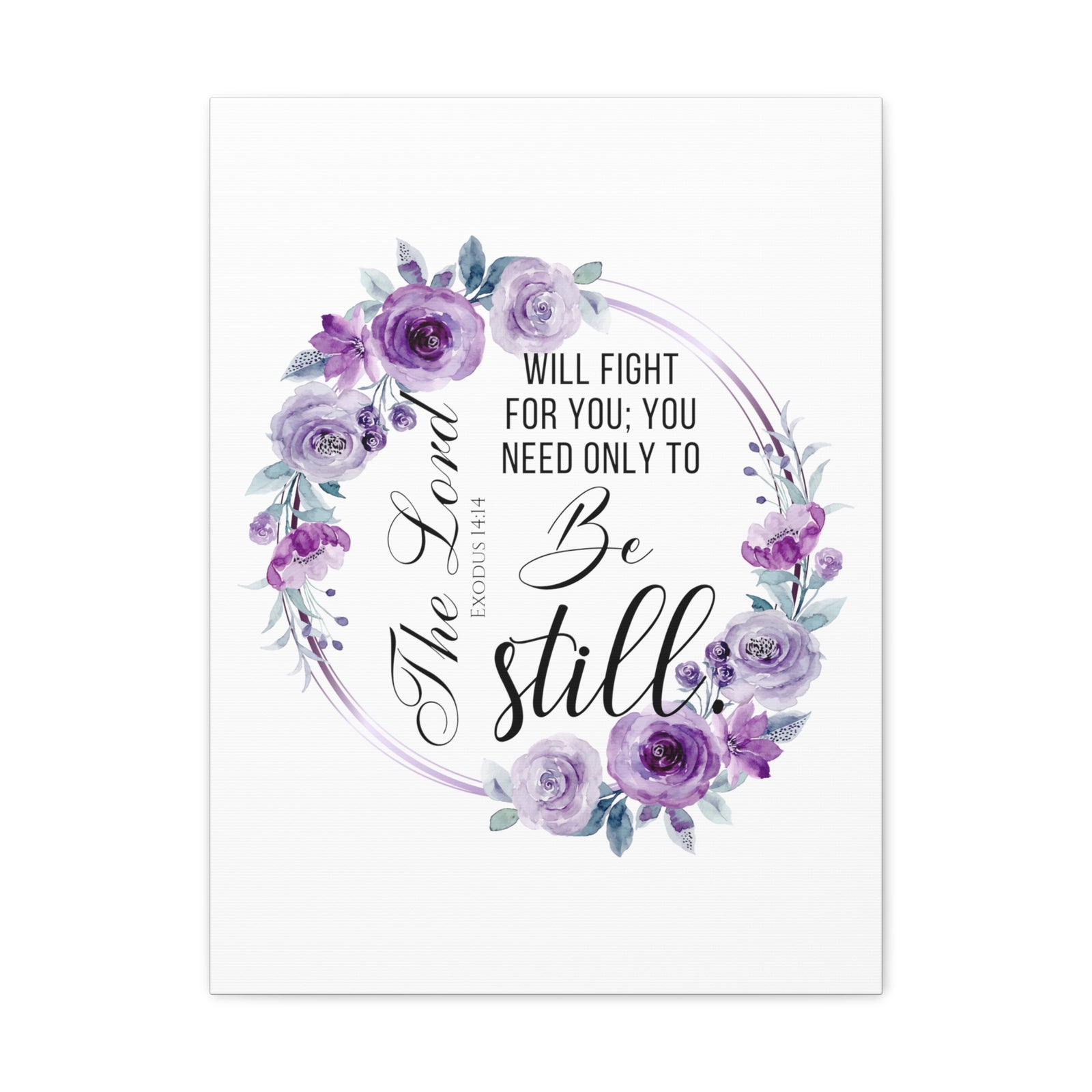 Scripture Walls Exodus 14:14 Be Still Bible Verse Canvas Christian Wall Art Ready to Hang Unframed-Express Your Love Gifts