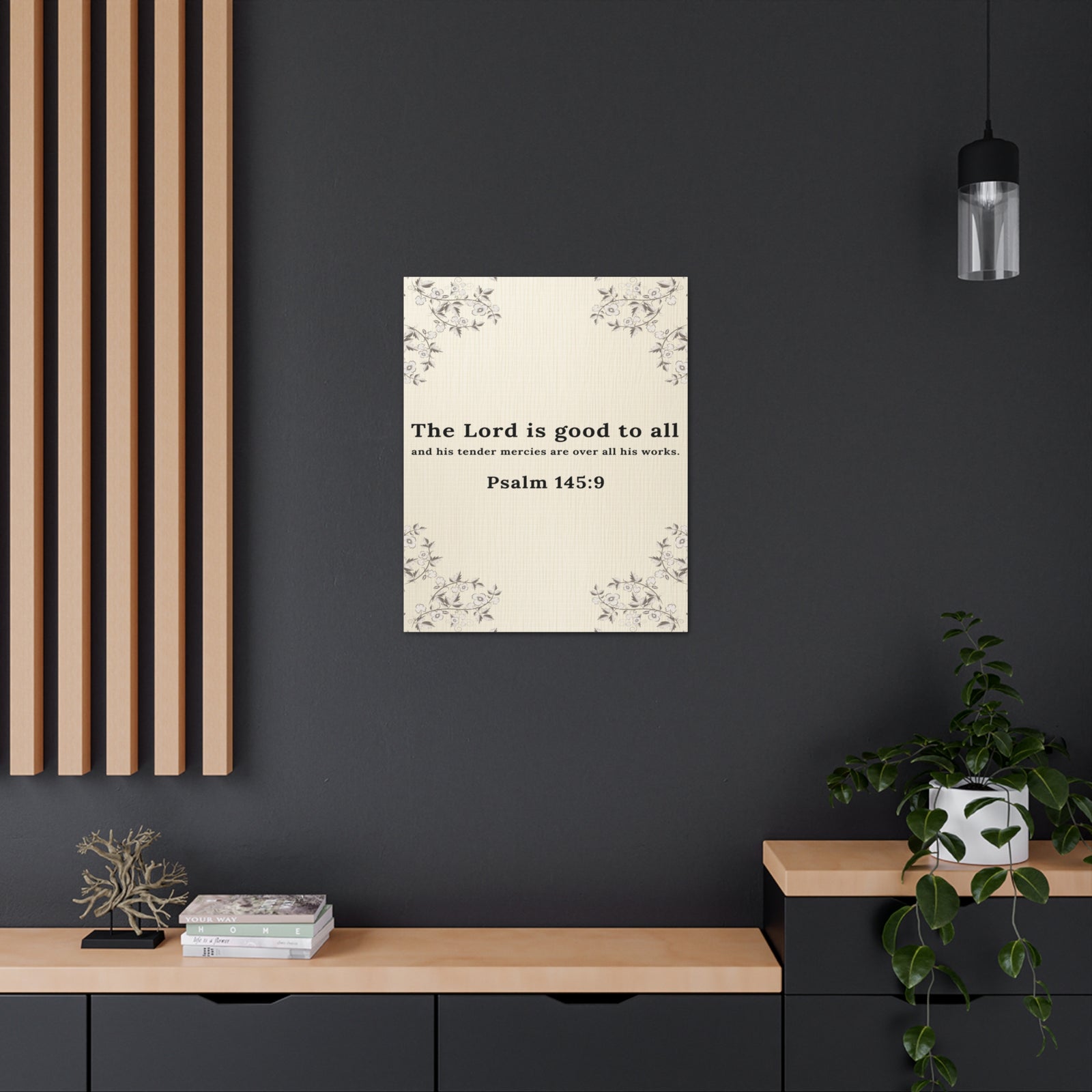 Scripture Walls Psalm 145:9 Lord is Good to All Bible Verse Canvas Christian Wall Art Ready to Hang Unframed-Express Your Love Gifts