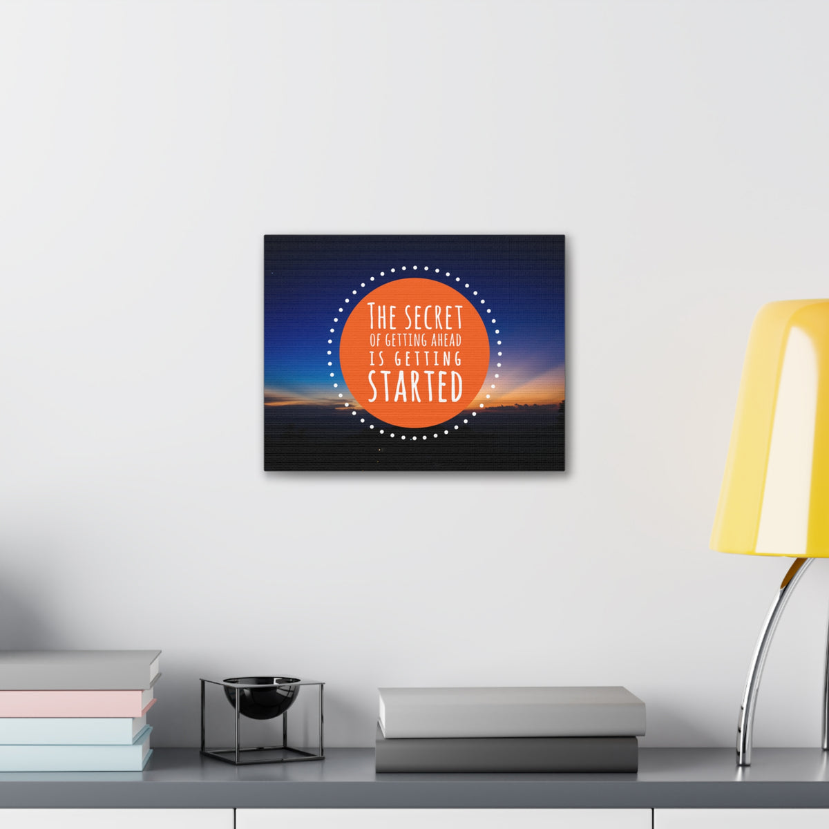 Inspirational Wall Art Secret Of Getting Ahead Motivation Wall Decor for Home Office Gym Inspiring Success Quote Print Ready to Hang-Express Your Love Gifts