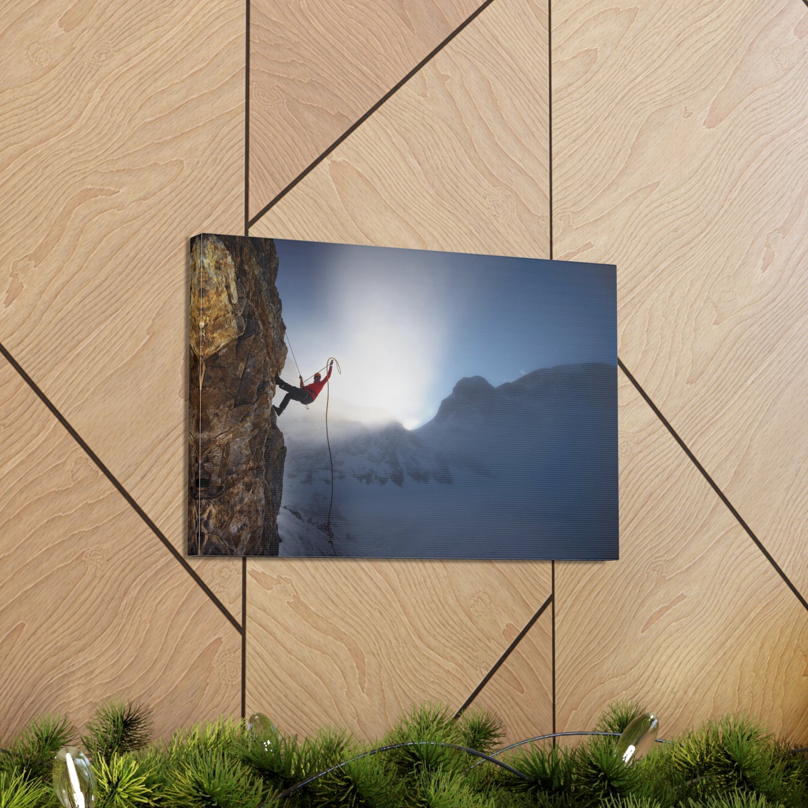 Mountain Rock Climbing Nature Wilderness Photography Canvas Wall Art for Home Decor Ready-to-Hang-Express Your Love Gifts