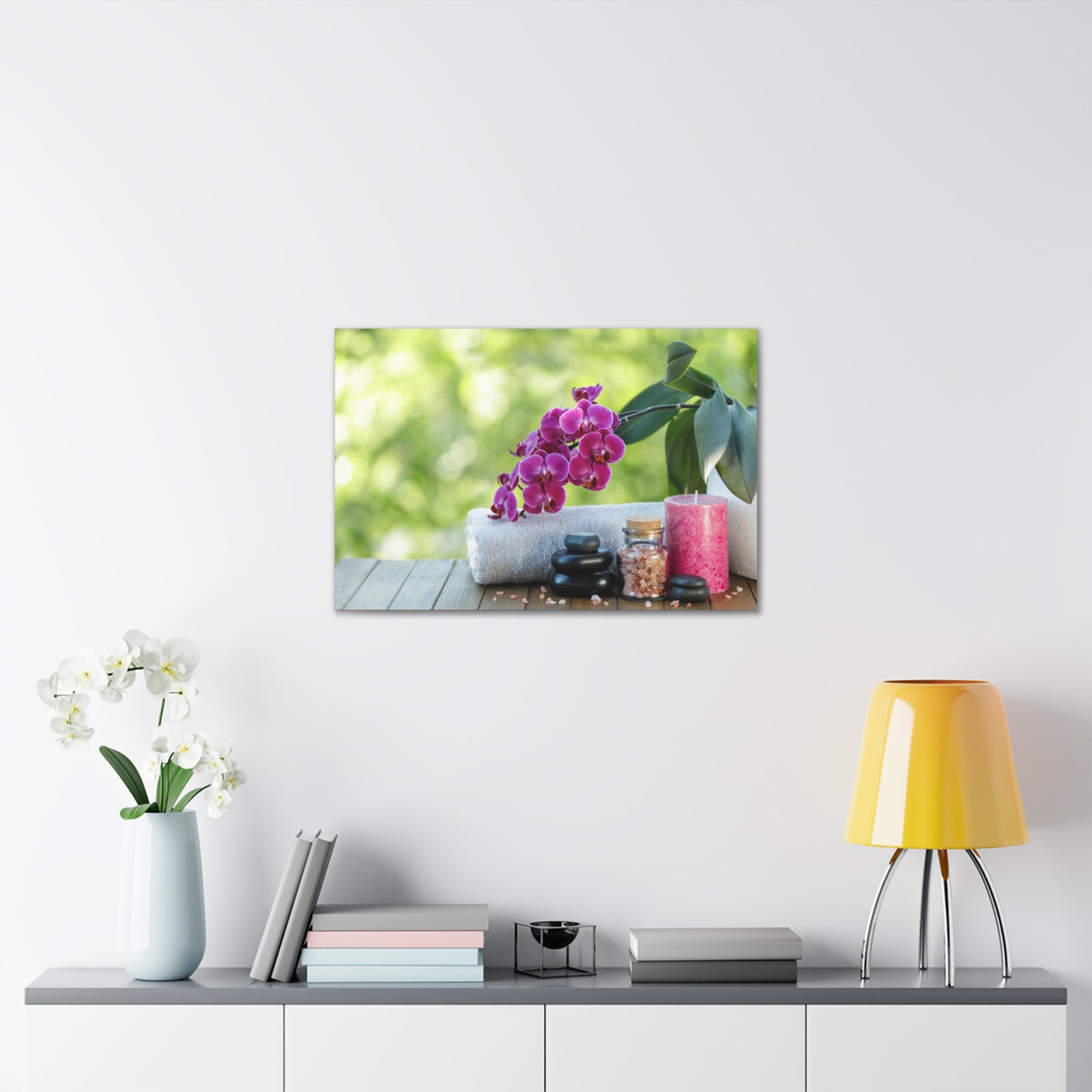 Spa Composition on Wooden Forest Floral Nature Photography Canvas Wall Art for Home Decor Ready-to-Hang-Express Your Love Gifts