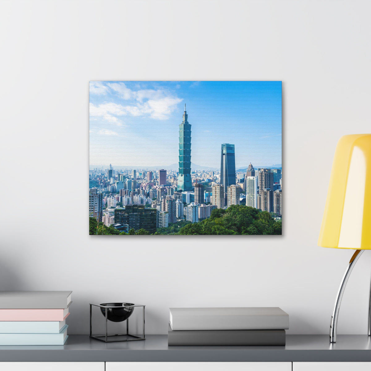 Taipei Daytime Skyline Canvas Artwork High-Quality Breathtaking Stunning Cityscape for Home Decor Ready to Hang-Express Your Love Gifts