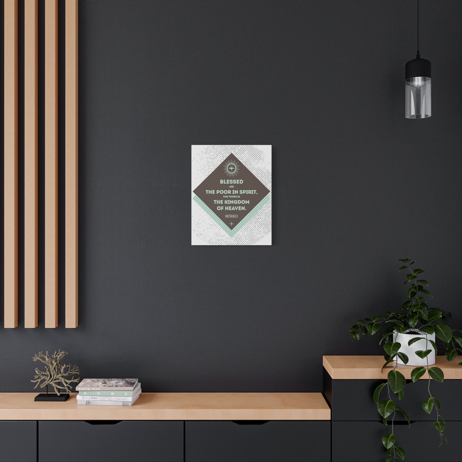Scripture Walls Blessed Are The Poor In Spirit Matthew 5:3 Bible Verse Canvas Christian Wall Art Ready To Hang-Express Your Love Gifts