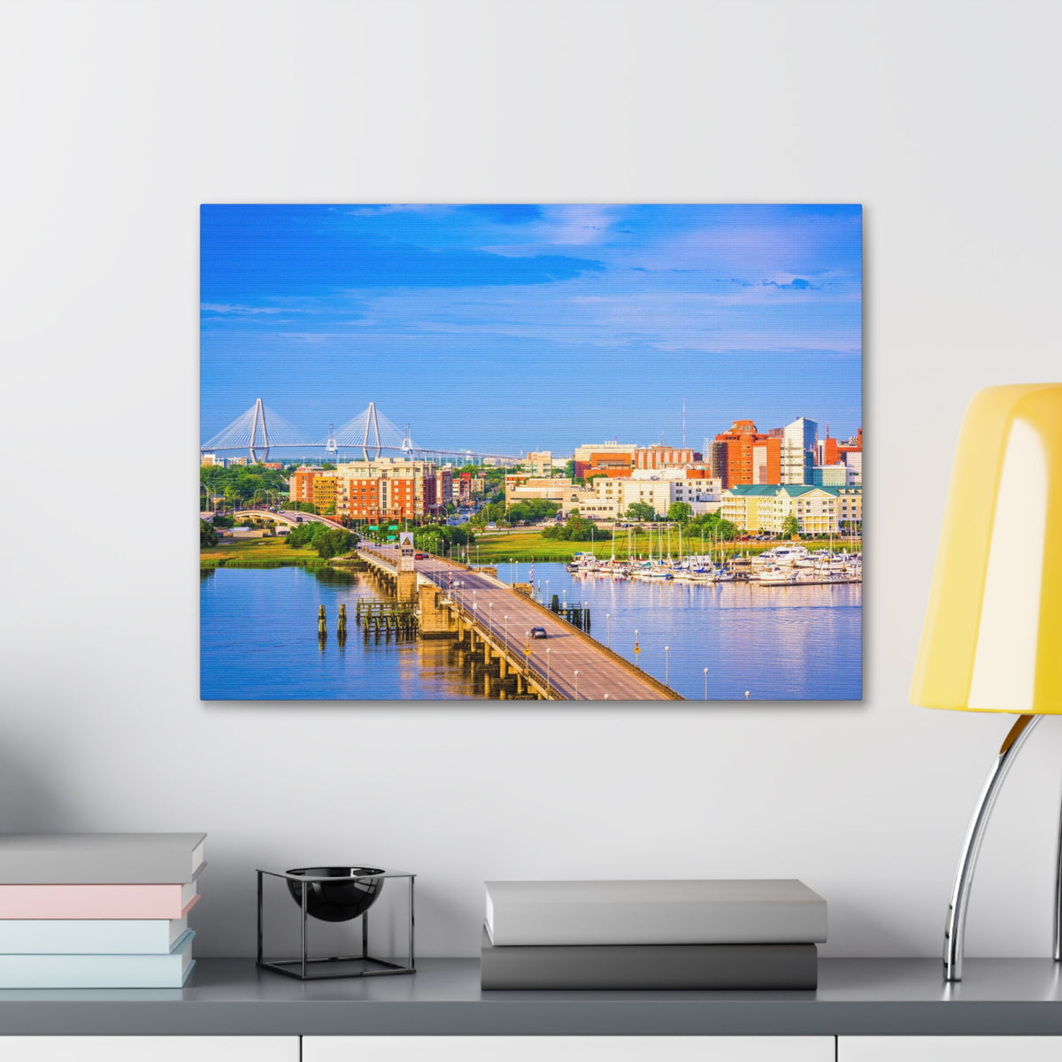 Charleston Daytime Skyline Canvas Artwork High-Quality Breathtaking Stunning Cityscape for Home Decor Ready to Hang-Express Your Love Gifts