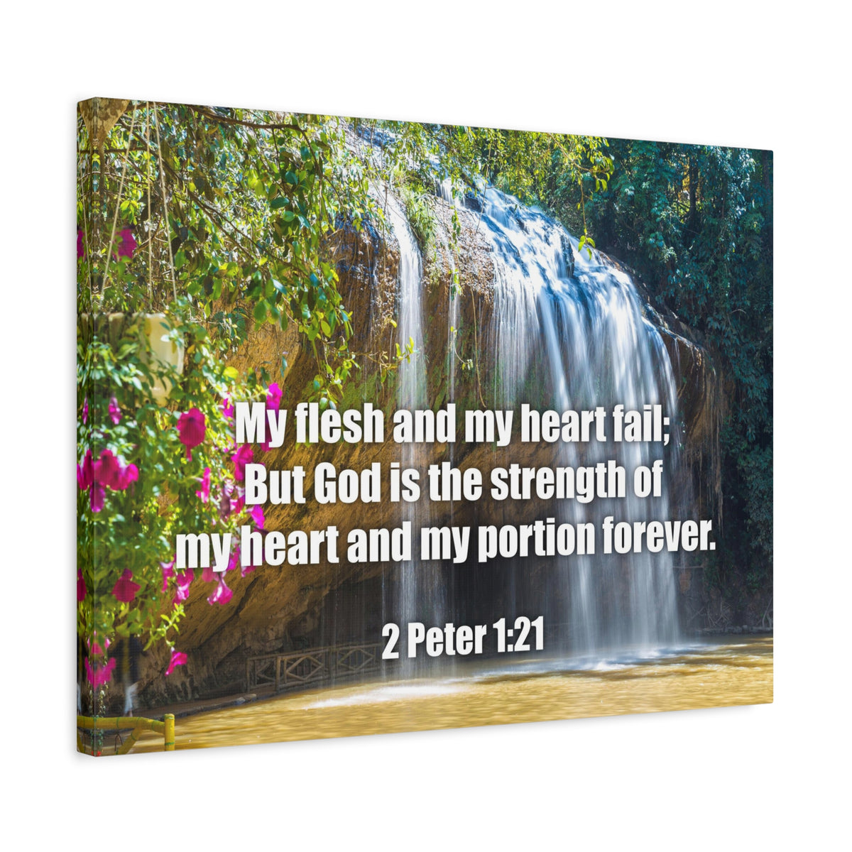 Scripture Canvas My Flesh and My Heart Psalm 73:26 Christian Wall Art Bible Verse Print Ready to Hang-Express Your Love Gifts