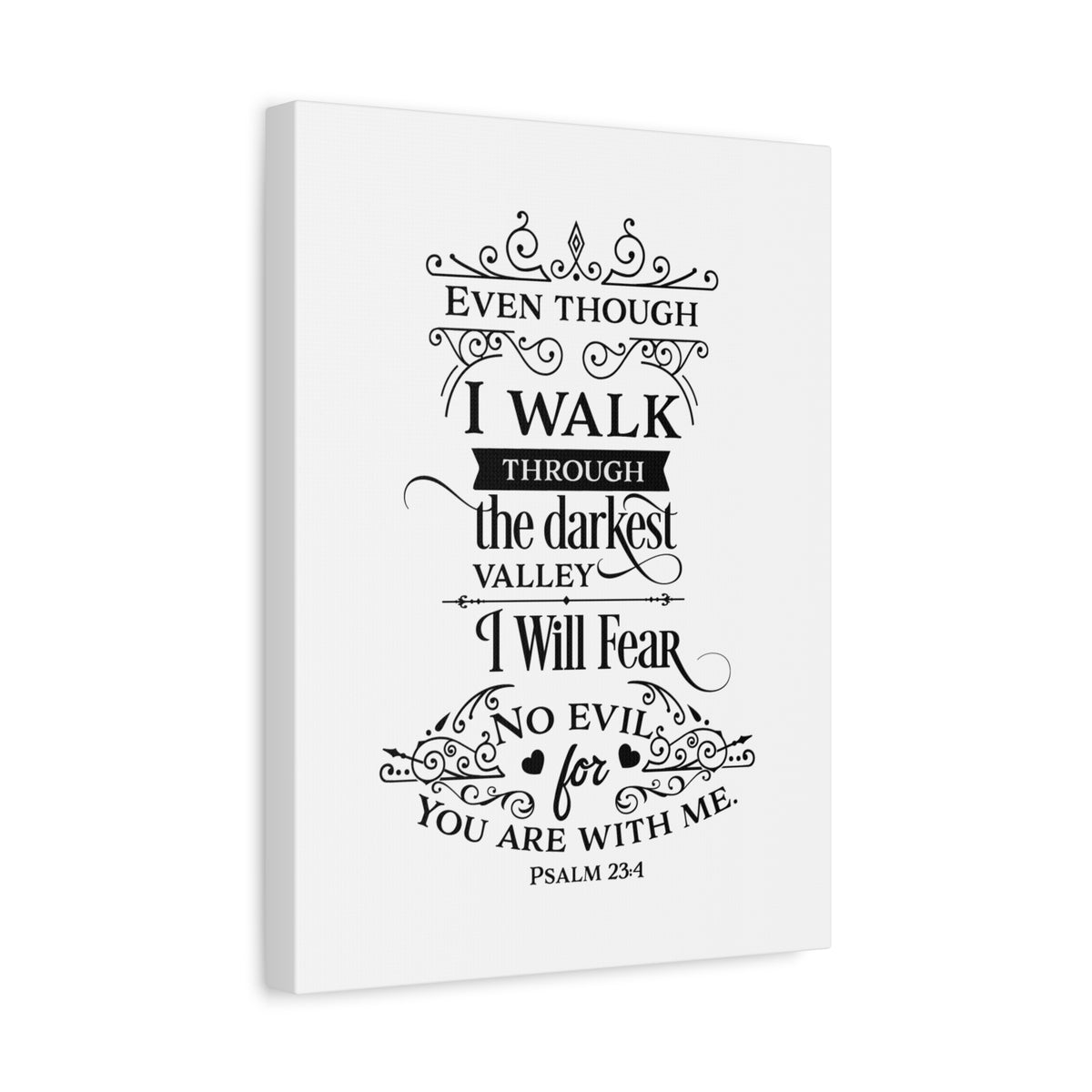 Scripture Canvas Are With Me Psalm 23:4 Christian Wall Art Bible Verse Print Ready to Hang-Express Your Love Gifts