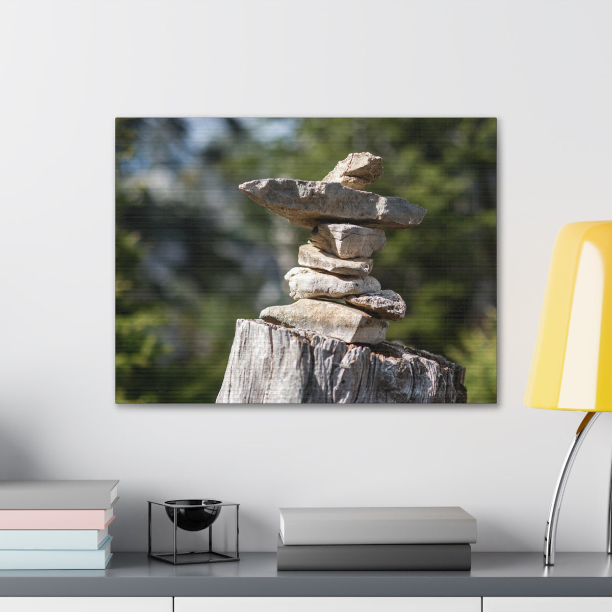 Stones Trail as Marker Forest Floral Nature Photography Canvas Wall Art for Home Decor Ready-to-Hang-Express Your Love Gifts