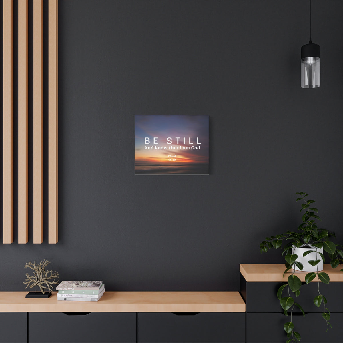 Scripture Canvas Be Still Psalm 46:10 Christian Wall Art Bible Verse Print Ready to Hang-Express Your Love Gifts