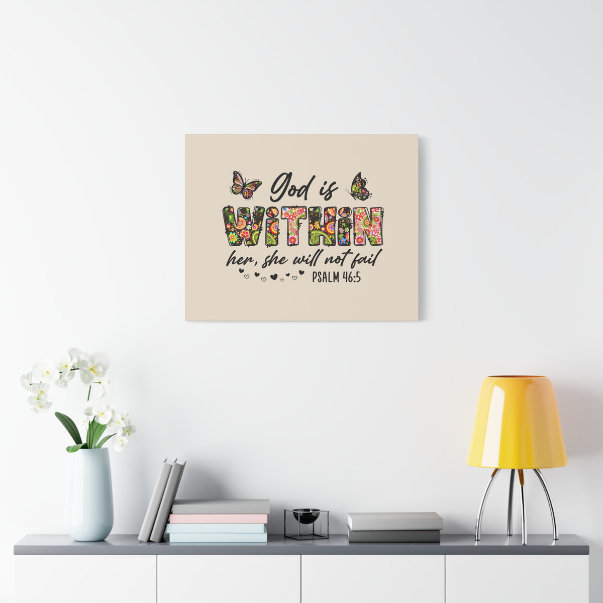 Scripture Walls She Will Not Fail Psalm 46:5 Bible Verse Canvas Christian Wall Art Ready to Hang-Express Your Love Gifts