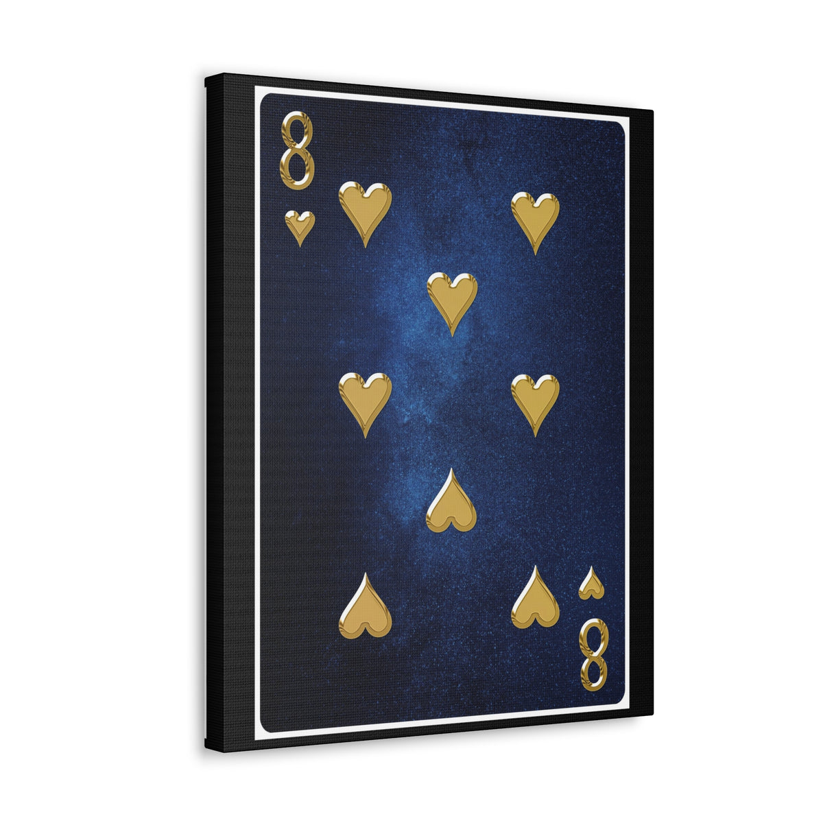 Eight Of Hearts Space Background Playing Card Canvas Wall Art for Home Decor Ready-to-Hang-Express Your Love Gifts
