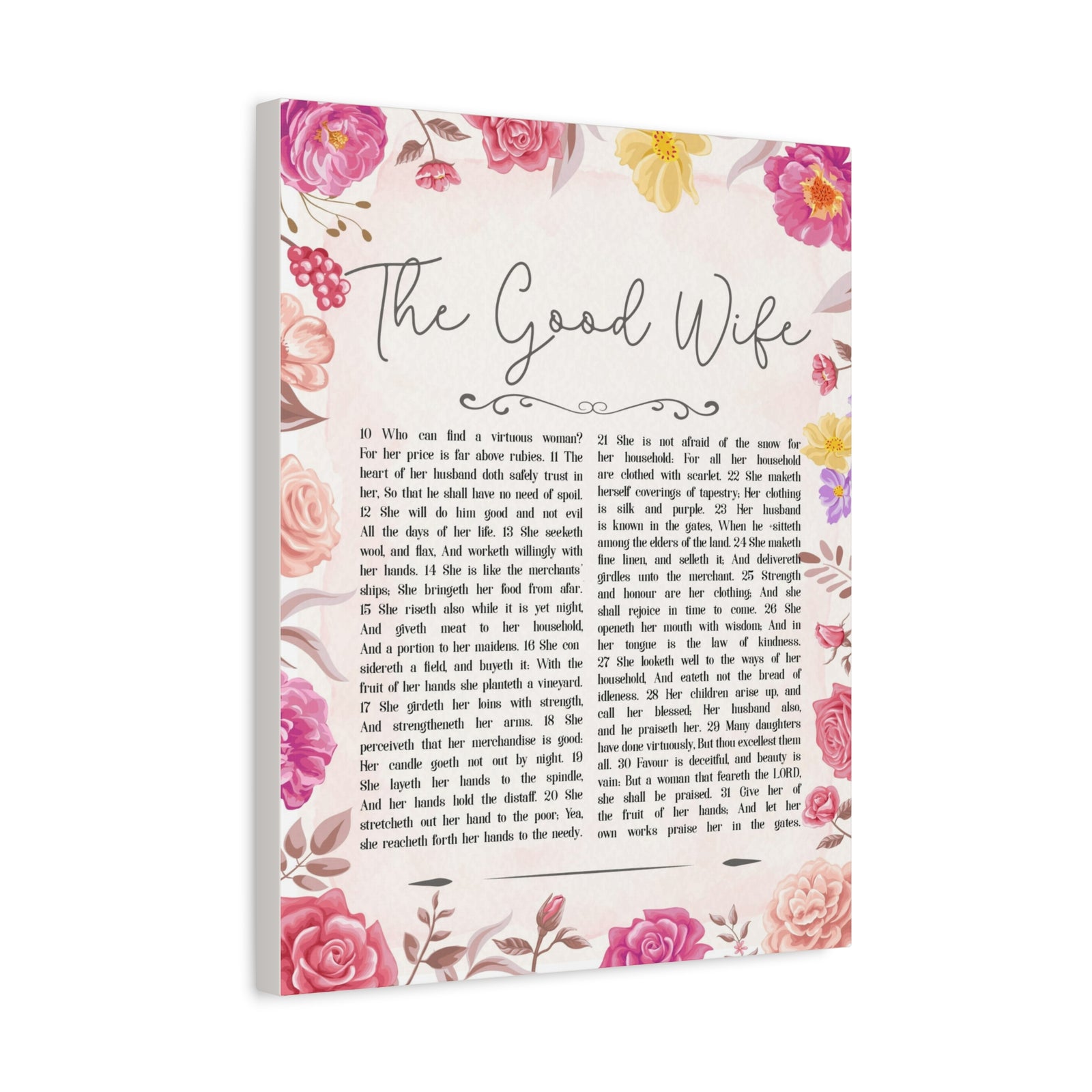 Scripture Walls Proverbs 31:10-31 Good Wife Bible Verse Canvas Christian Wall Art Ready to Hang-Express Your Love Gifts