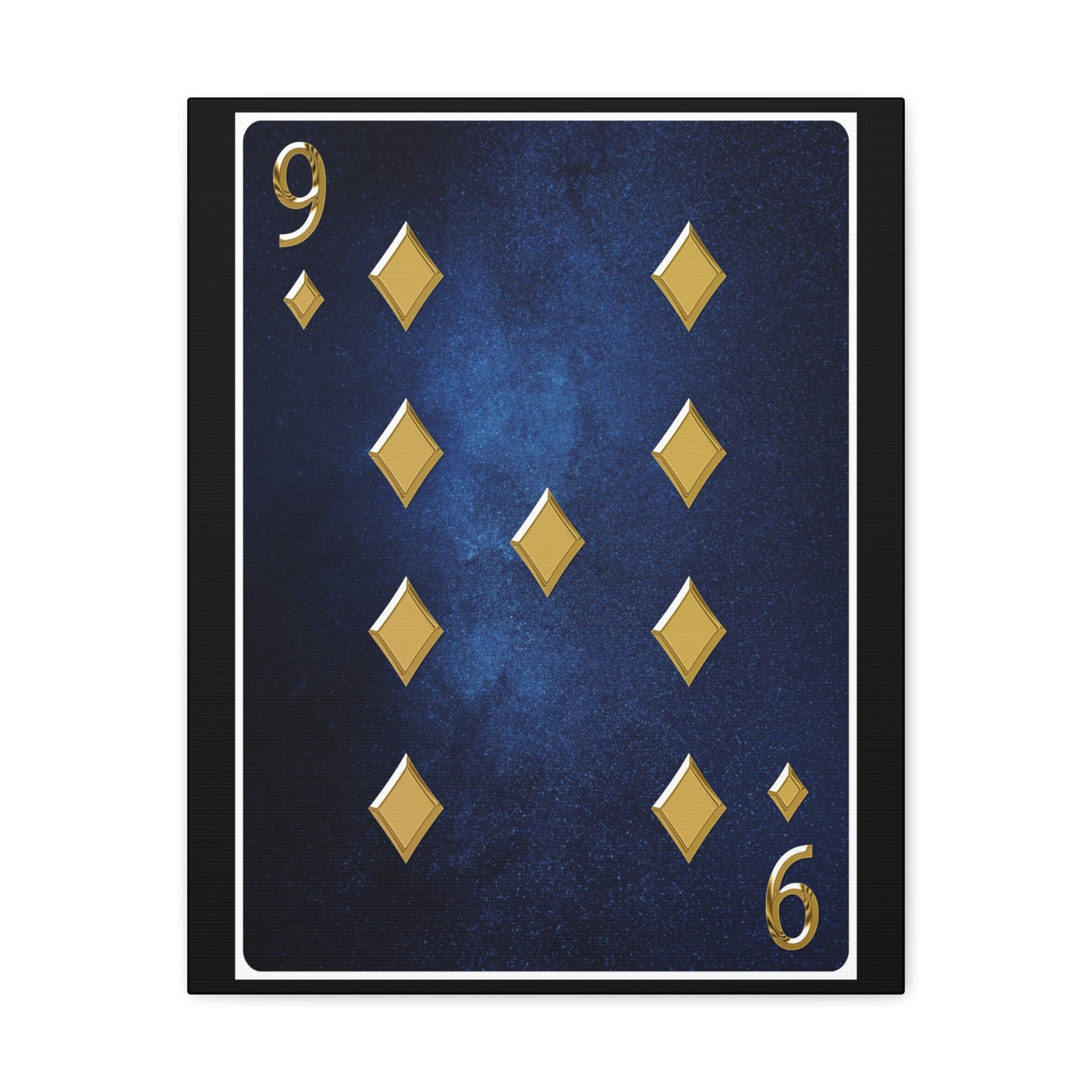 Nine Of Diamonds Space Background Playing Card Canvas Wall Art for Home Decor Ready-to-Hang-Express Your Love Gifts