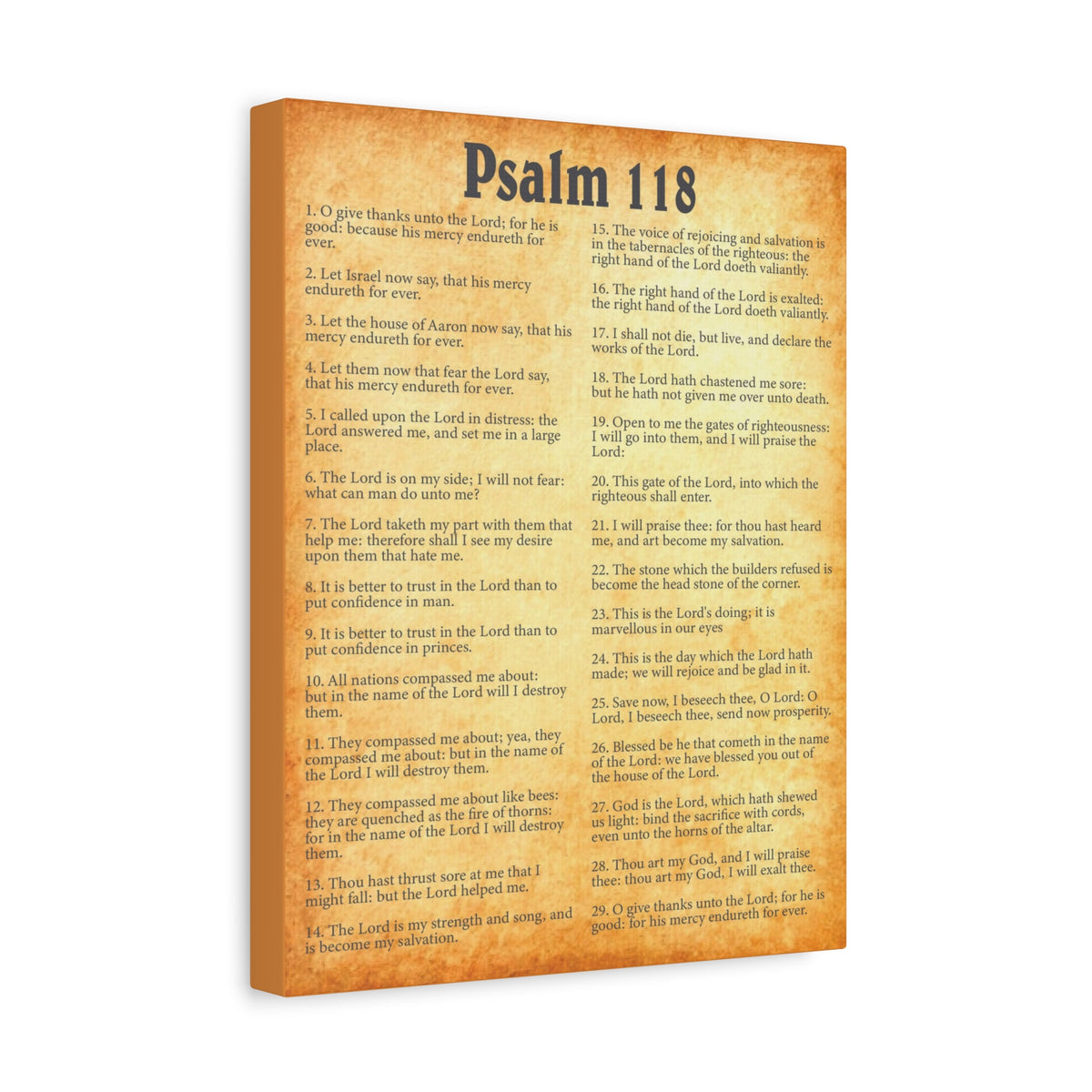Scripture Walls Psalm 118 Gold Bible Chapter Canvas Christian Wall Art Ready to Hang-Express Your Love Gifts