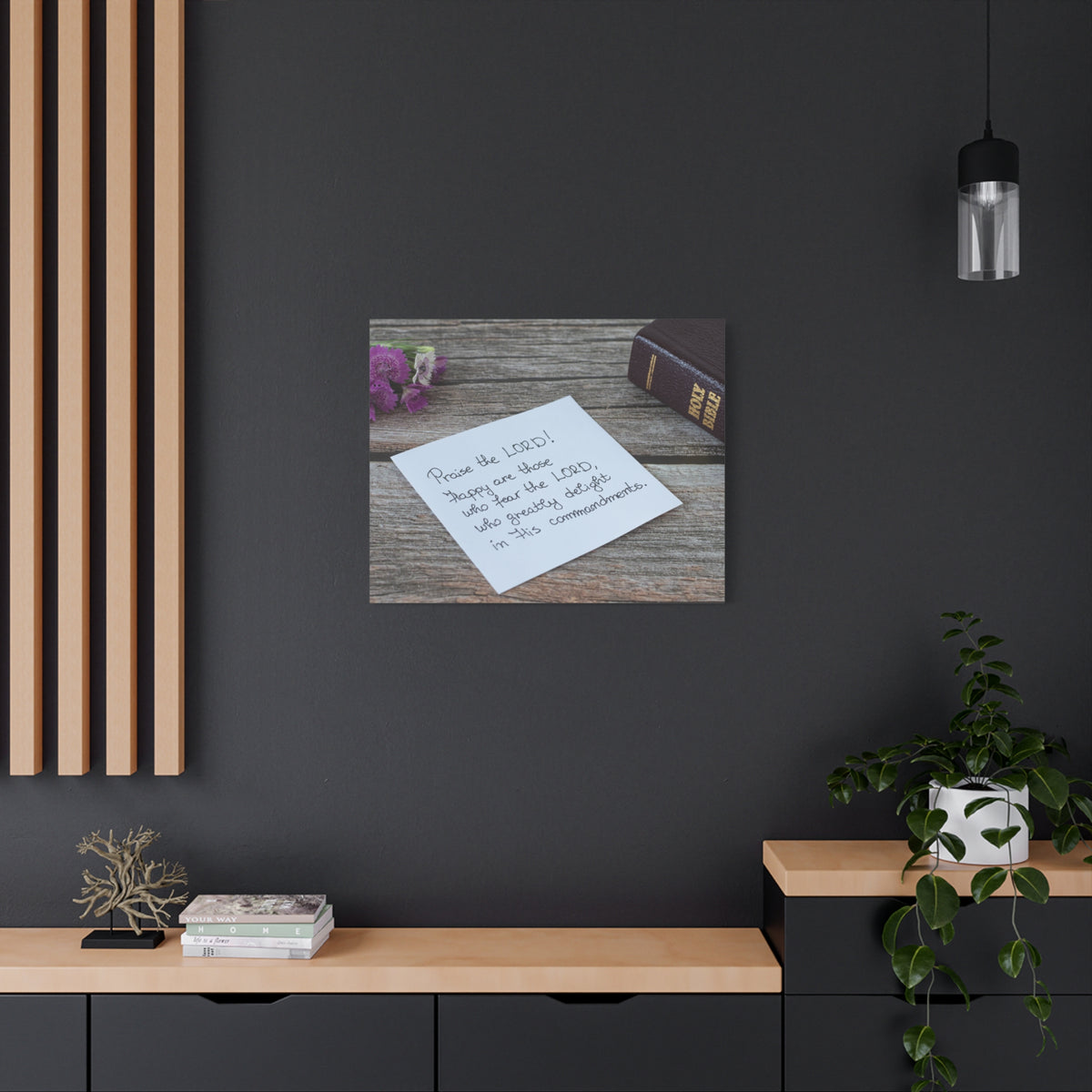 Scripture Canvas Praise The Lord Psalm 119:47 Wood Christian Wall Art Bible Verse Print Ready to Hang-Express Your Love Gifts
