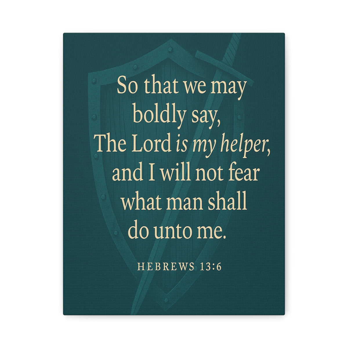 Bible Verse Canvas Hebrews 13:6 Christian Home Décor Wall Art Scripture Ready to Hang Faith Print-Express Your Love Gifts