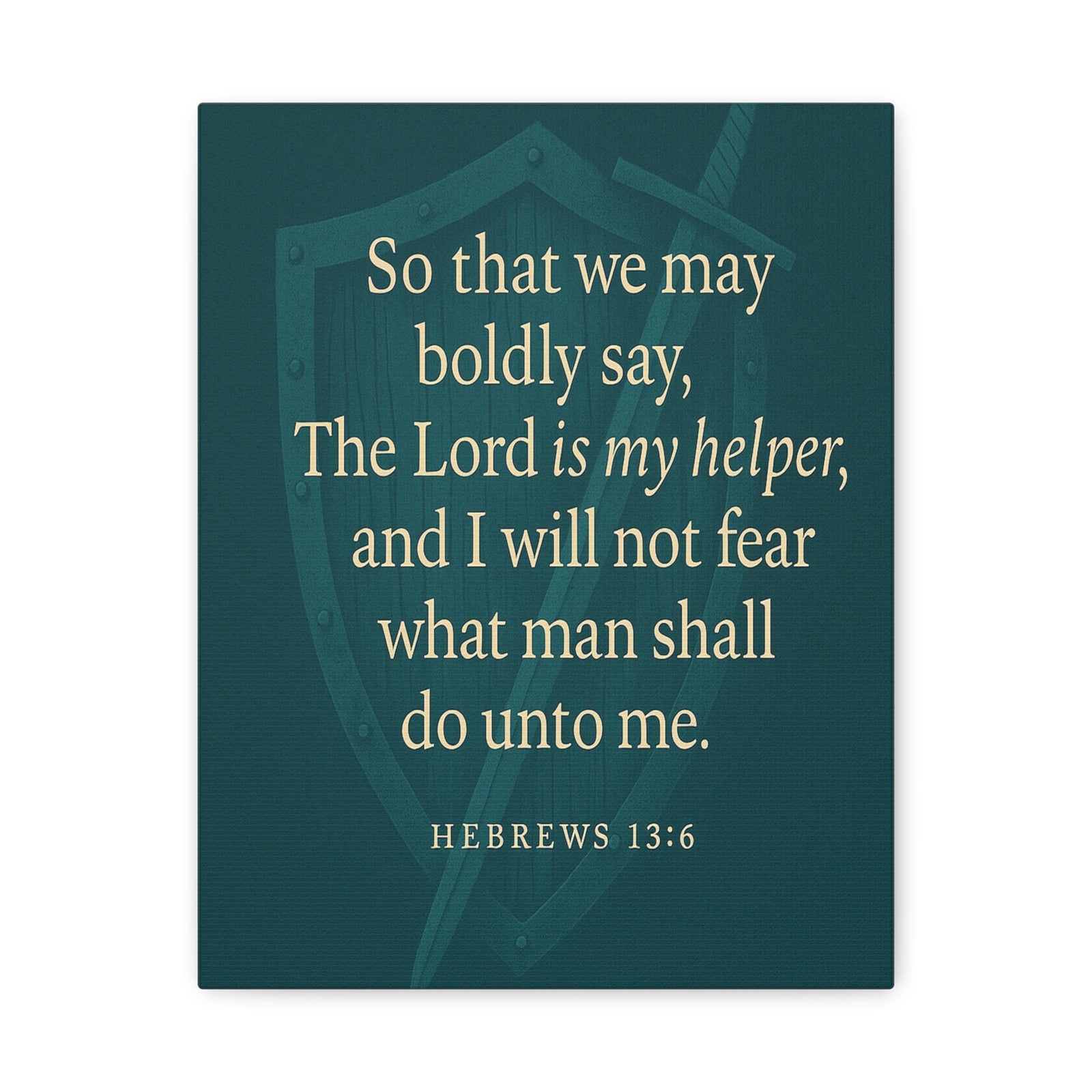 Bible Verse Canvas Hebrews 13:6 Christian Home Décor Wall Art Scripture Ready to Hang Faith Print-Express Your Love Gifts