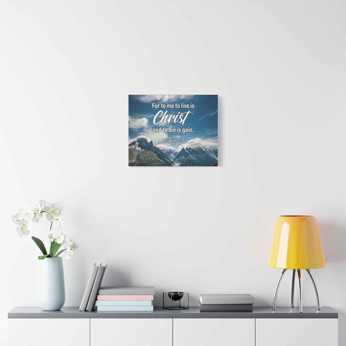 Bible Verse Canvas To Live is Christ Philippians 1:21 Wall Art Christian Home Decor-Express Your Love Gifts