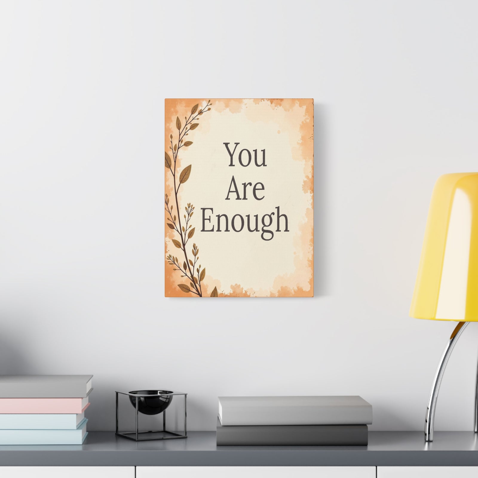 You Are Enough Inspirational Motivational Quote Canvas Wall Art for Home Decor Ready-to-Hang-Express Your Love Gifts