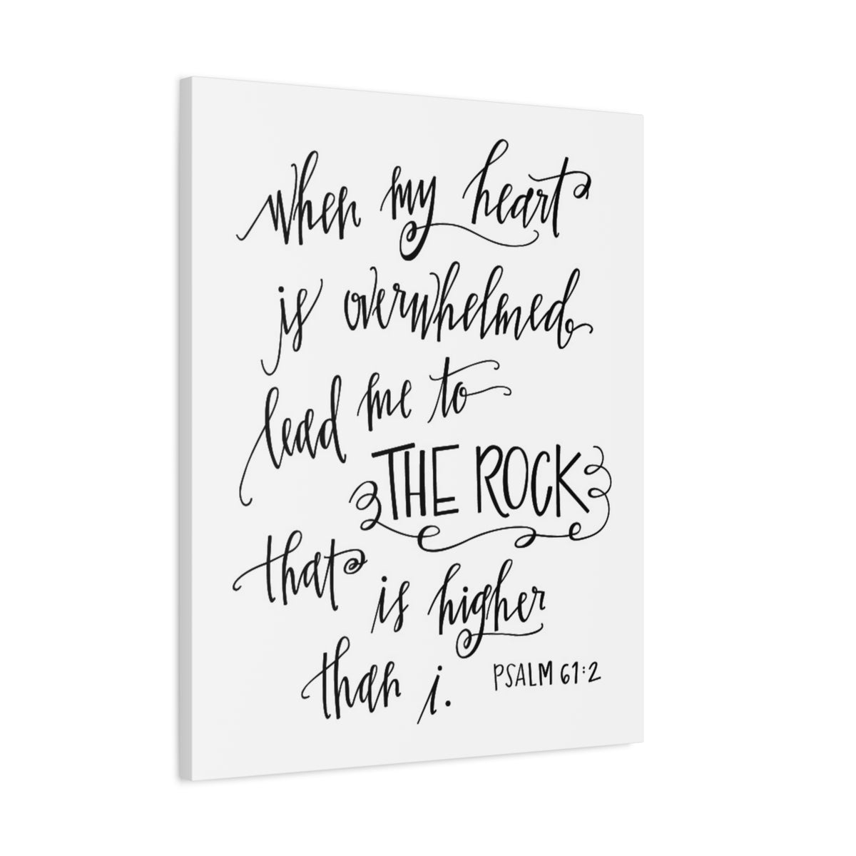 Scripture Canvas Higher Than I Psalm 61:2 Christian Wall Art Bible Verse Print Ready to Hang-Express Your Love Gifts