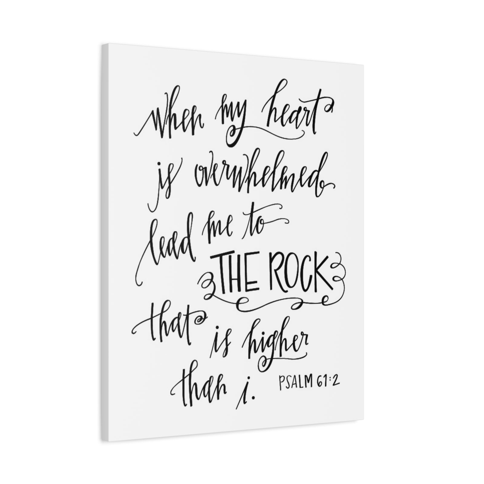Scripture Canvas Higher Than I Psalm 61:2 Christian Wall Art Bible Verse Print Ready to Hang-Express Your Love Gifts