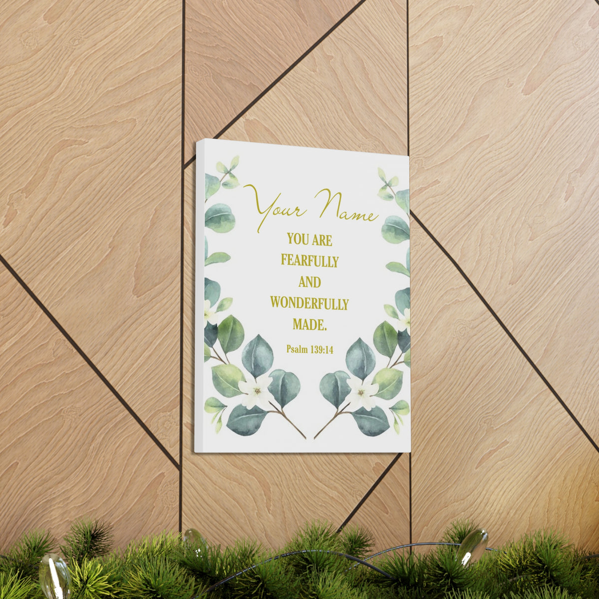 Personalized Psalm 139:14 Bible Verse Canvas Christian Wall Art Ready to Hang-Express Your Love Gifts