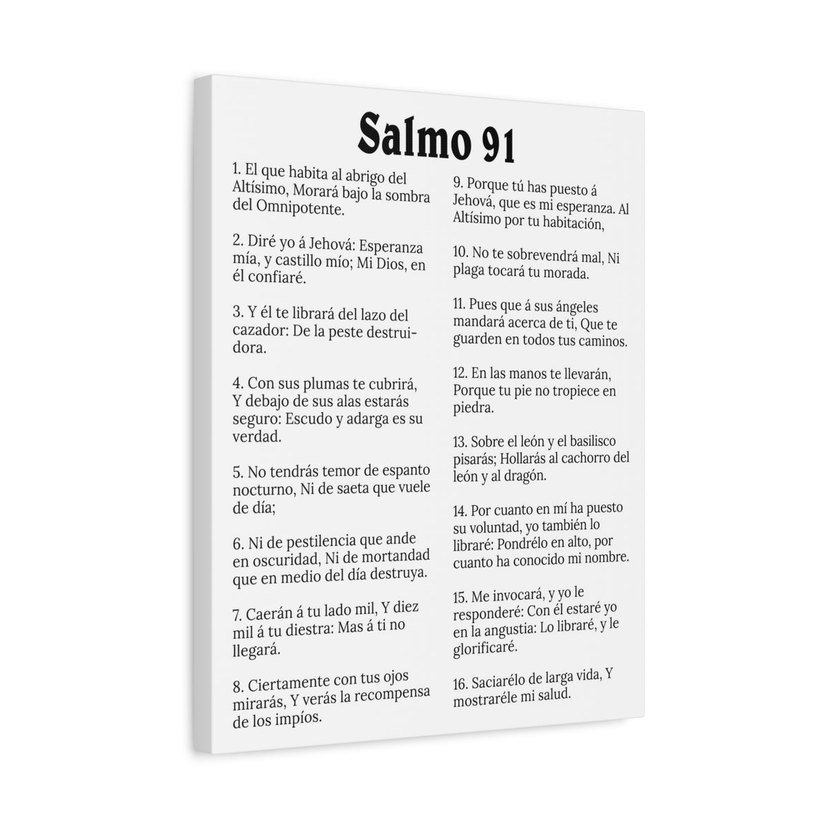 Scripture Walls Salmo 91 White Christian Wall Art Print Ready to Hang Unframed-Express Your Love Gifts