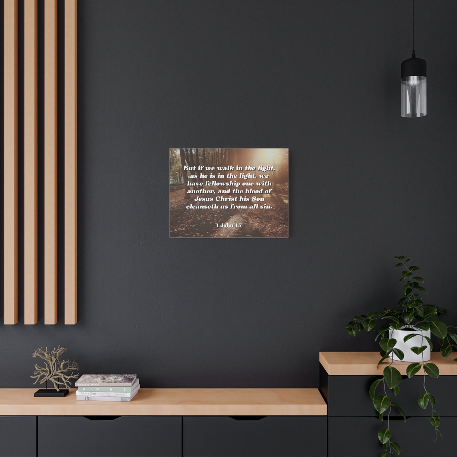 Scripture Canvas Cleanseth Us 1 John 1:7 Christian Wall Art Bible Verse Print Ready to Hang-Express Your Love Gifts