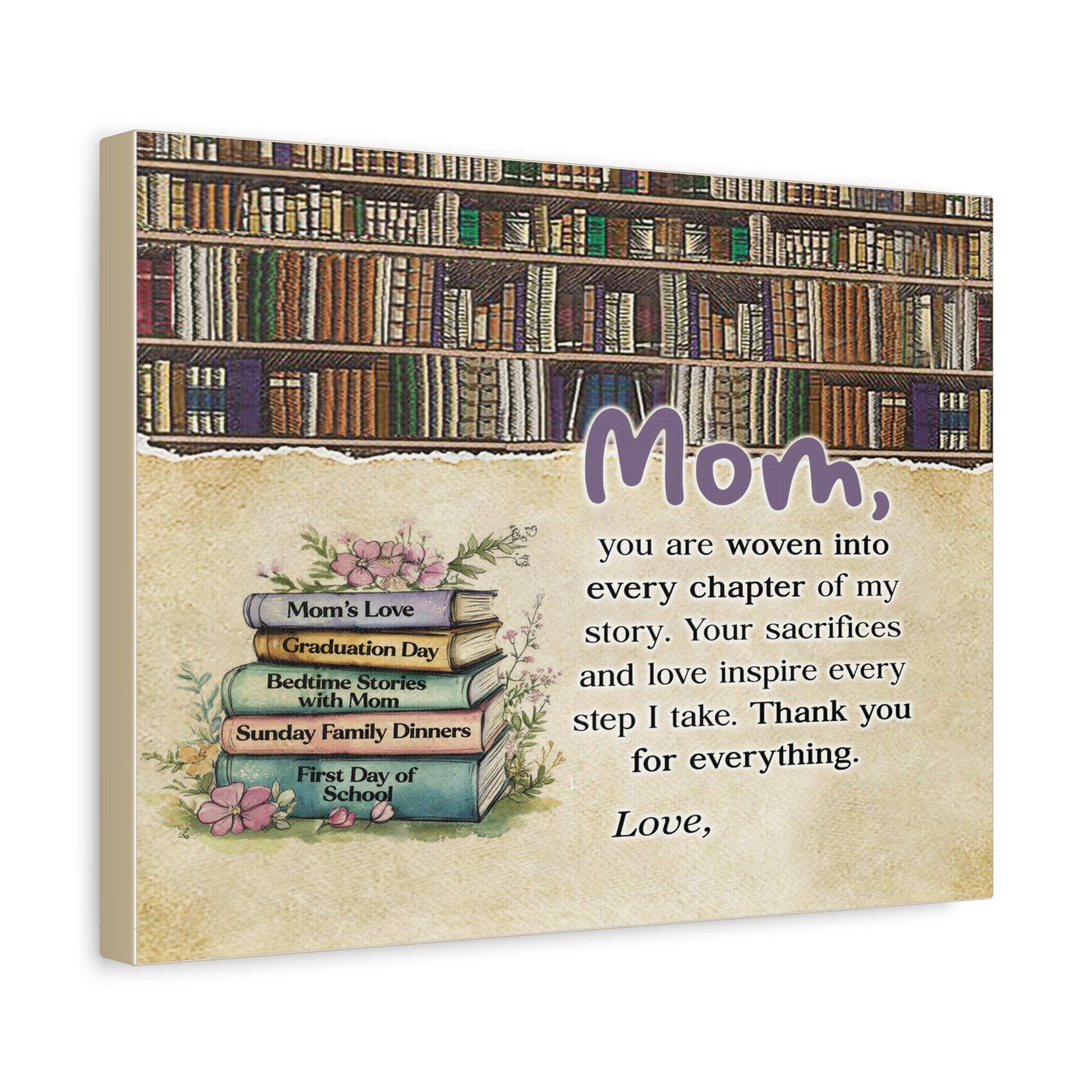 Personalized To My Mom Every Chapter Inspirational Quote – Elegant Home Décor-Express Your Love Gifts