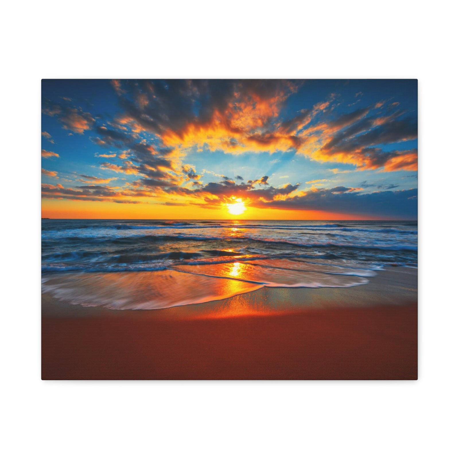 Sunrise On The Beach Ocean Canvas Wall Art for Home Decor Ready-to-Hang-Express Your Love Gifts