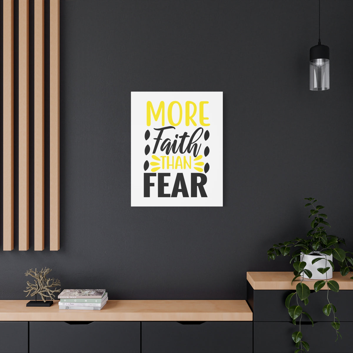 Scripture Canvas More Faith Than Psalm 34:4 Christian Wall Art Print Ready to Hang-Express Your Love Gifts