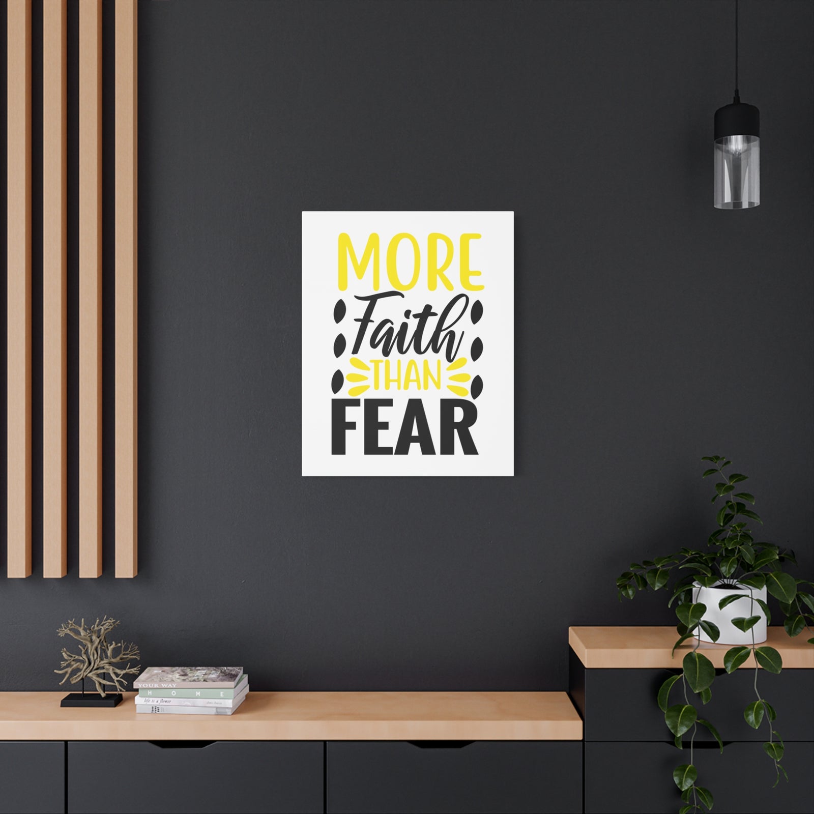 Scripture Canvas More Faith Than Psalm 34:4 Christian Wall Art Print Ready to Hang-Express Your Love Gifts