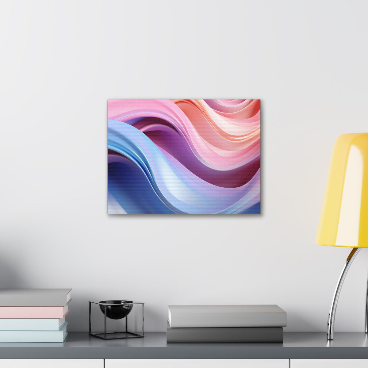 Purple And Blue Abstract Soft Pastel Waves Canvas Wall Art for Home Decor Ready-to-Hang-Express Your Love Gifts