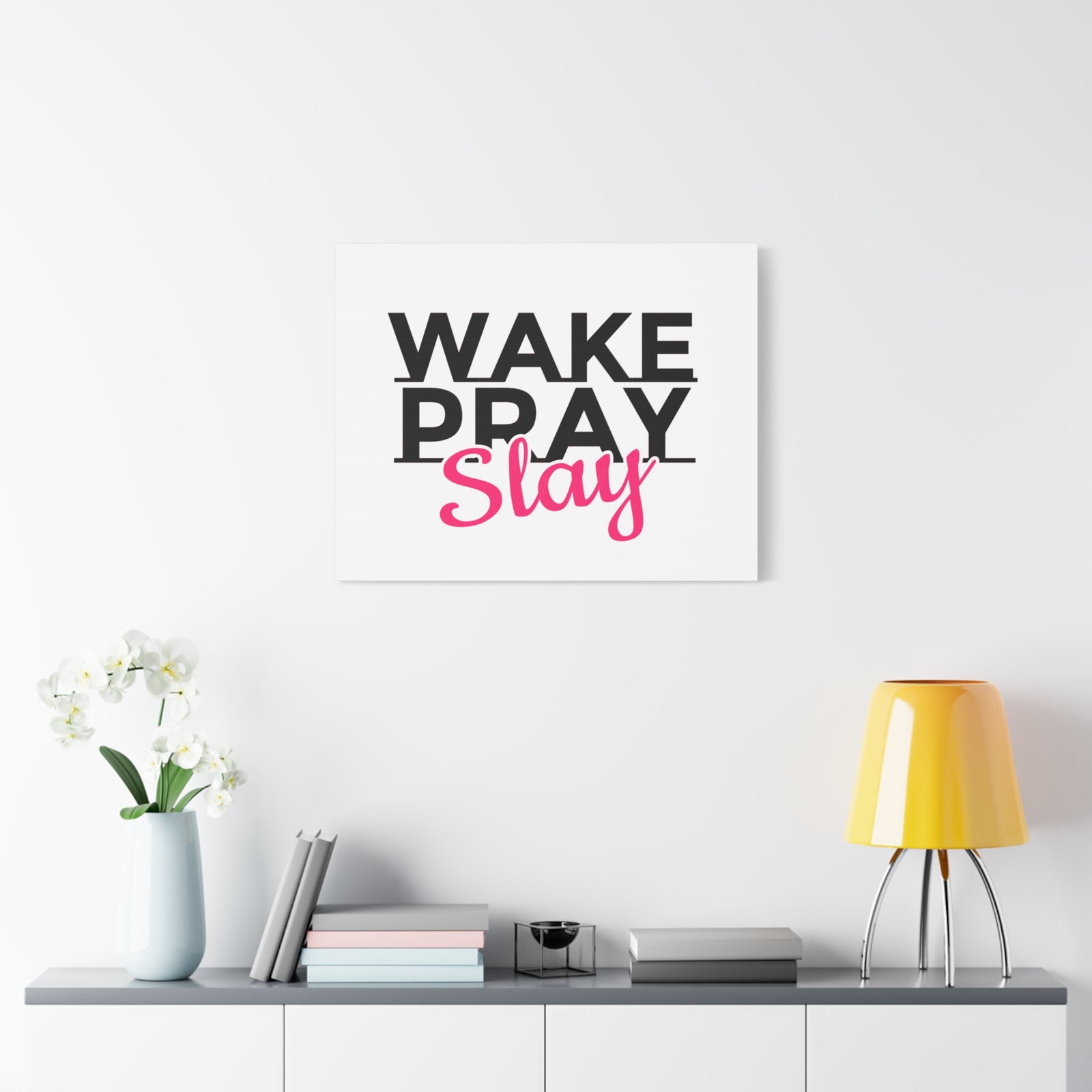 Scripture Walls Wake Pray Slay Psalm 143:8 Christian Wall Art Print Ready to Hang-Express Your Love Gifts
