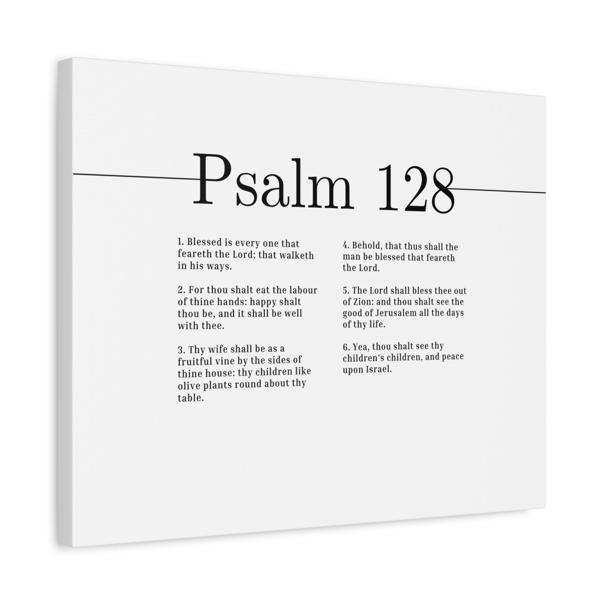 Scripture Canvas Blessed Is Every One Psalm 128 Christian Wall Art Bible Verse Print Ready to Hang-Express Your Love Gifts