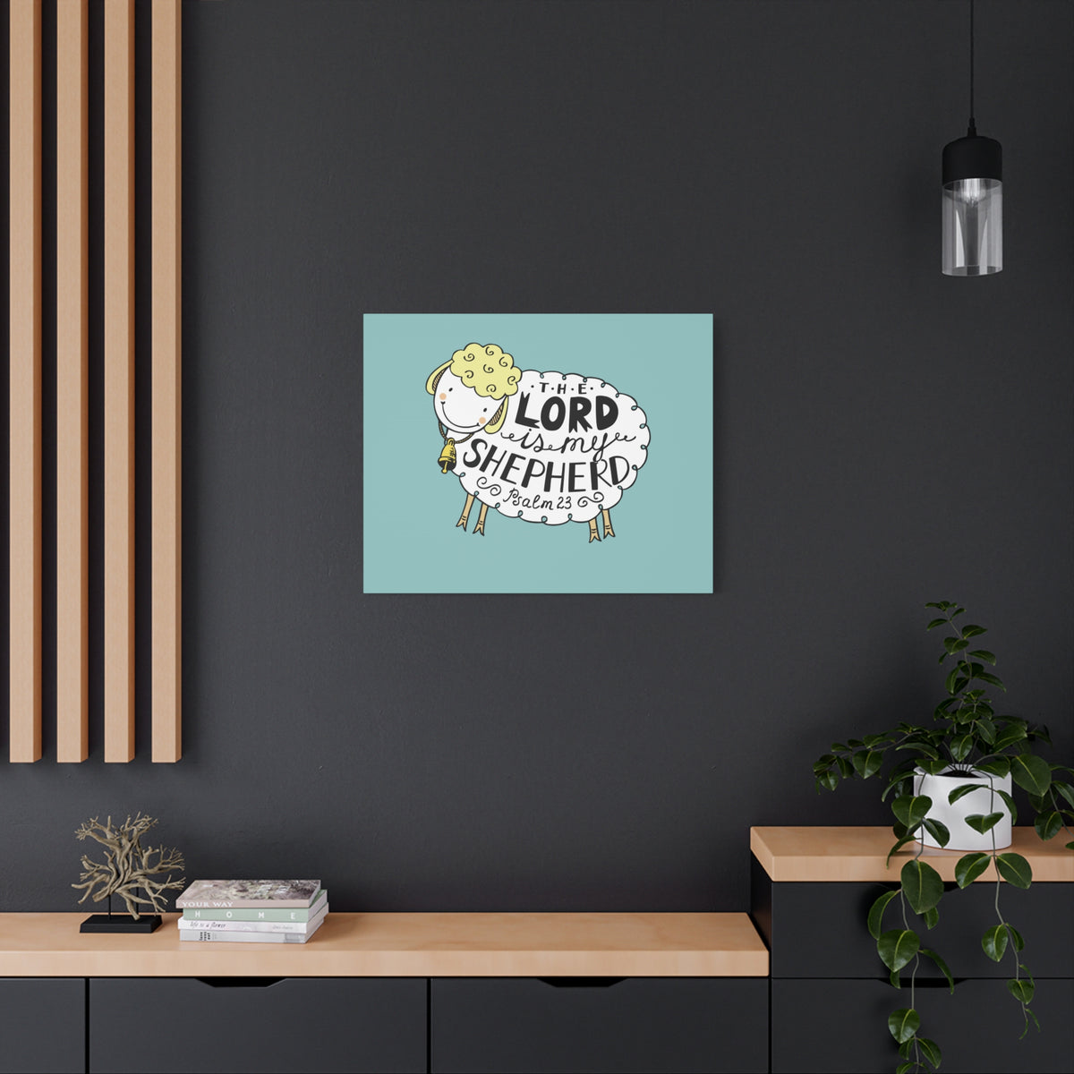Scripture Canvas My Shepherd Sheep Psalm 23 Christian Wall Art Bible Verse Print Ready to Hang-Express Your Love Gifts