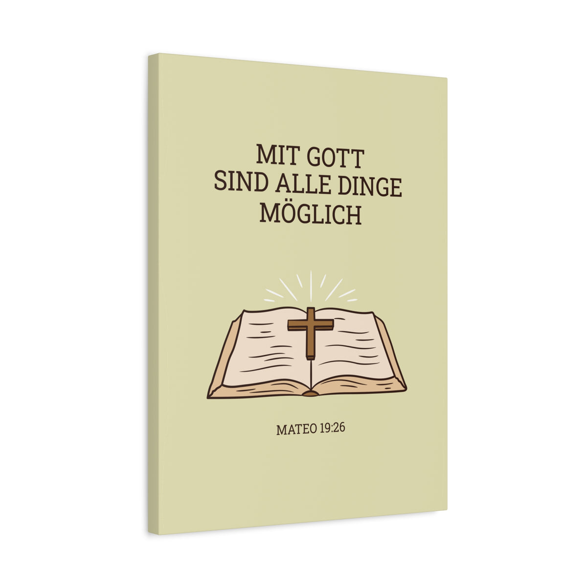 Scripture Walls Mateo 19:26 German Bible Verse Canvas Christian Wall Art Ready to Hang Unframed-Express Your Love Gifts