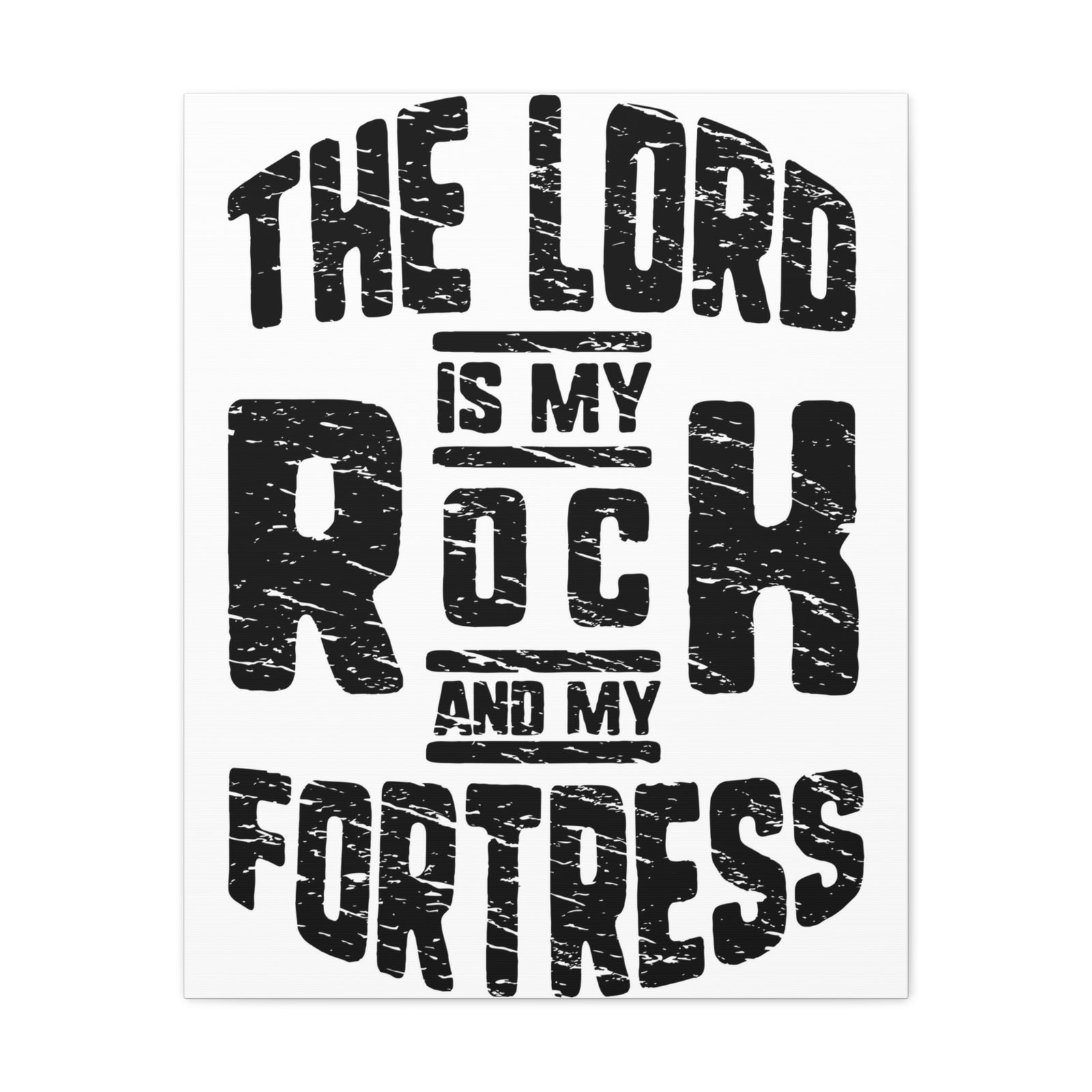 Scripture Walls Psalms 18:2 Lord My Rock and Fortress Bible Verse Canvas Christian Wall Art Ready to Hang Unframed-Express Your Love Gifts