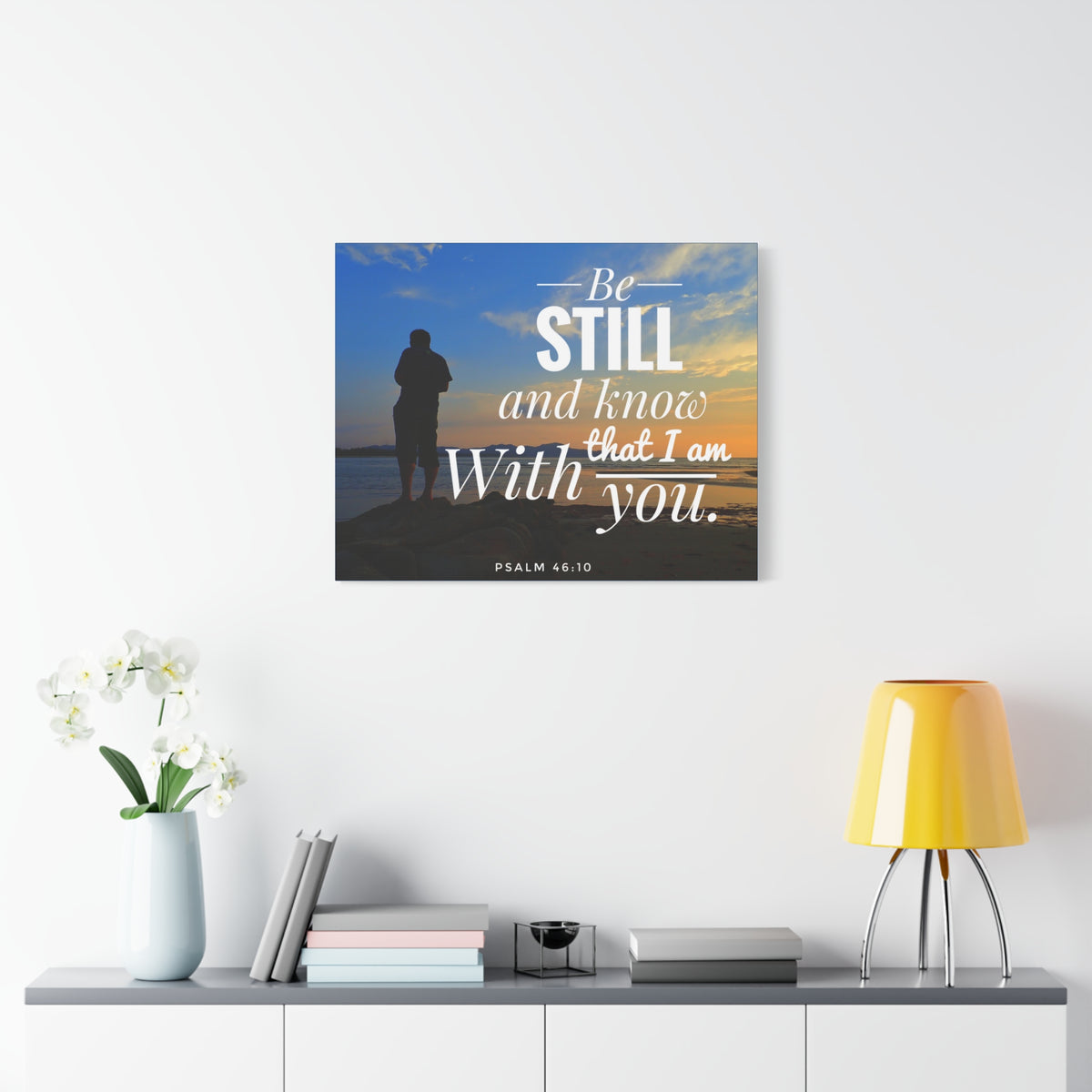 Scripture Walls I Am With You Psalm 46:10 Bible Verse Canvas Christian Wall Art Ready to Hang-Express Your Love Gifts