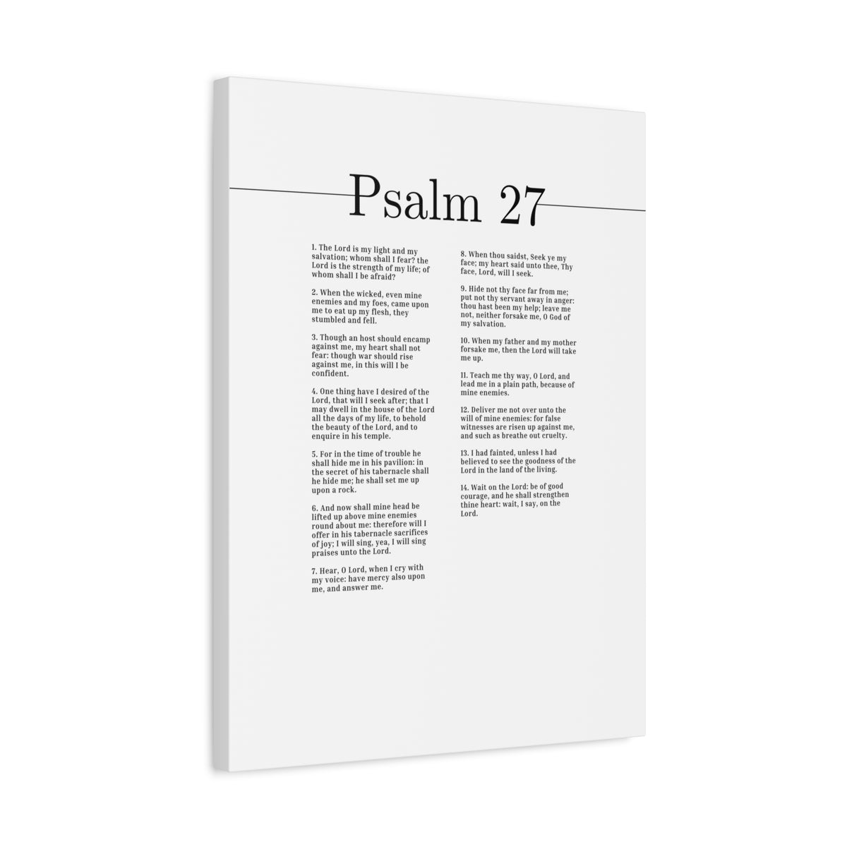 Scripture Canvas The Lord Is My Light And My Salvation Psalm 27 Christian Wall Art Bible Verse Print Ready to Hang-Express Your Love Gifts