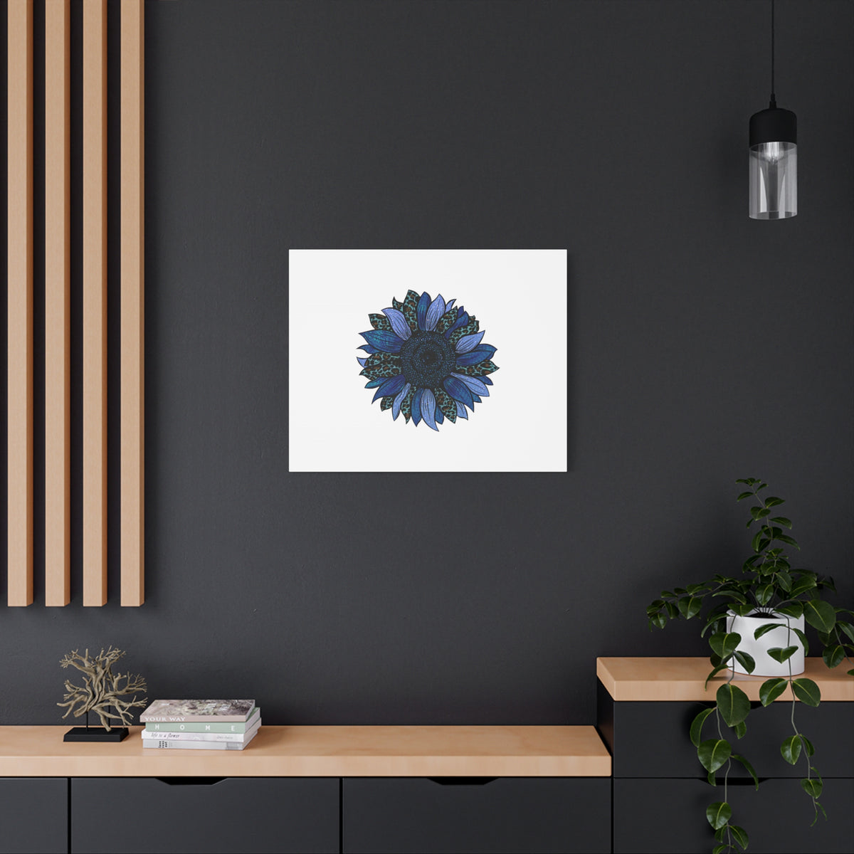 Scripture Canvas Blue Flower Christian Psalms 103:15 Wall Art Bible Verse Print Ready to Hang-Express Your Love Gifts