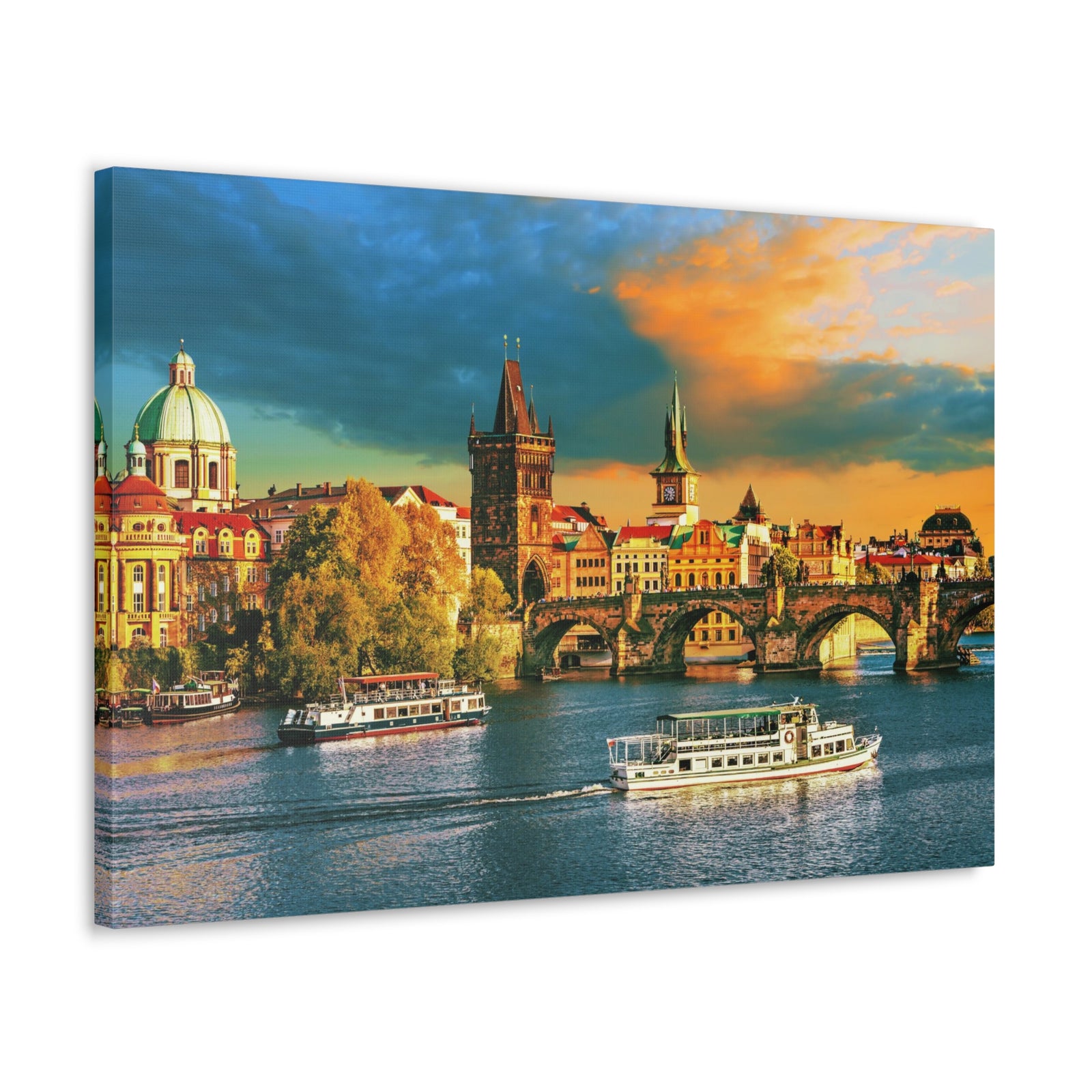 Prague Daytime Skyline Canvas Artwork High-Quality Breathtaking Stunning Cityscape for Home Decor Ready to Hang-Express Your Love Gifts