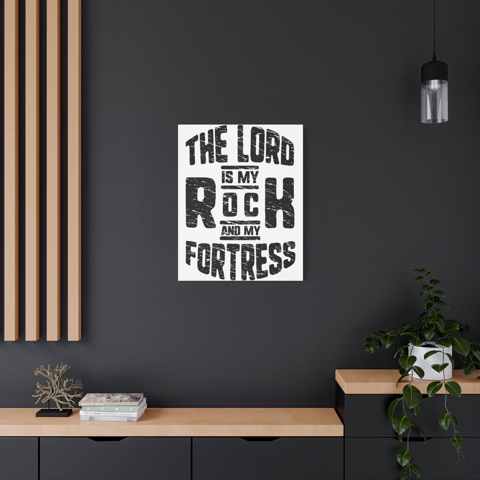 Scripture Walls Psalms 18:2 Lord My Rock and Fortress Bible Verse Canvas Christian Wall Art Ready to Hang Unframed-Express Your Love Gifts