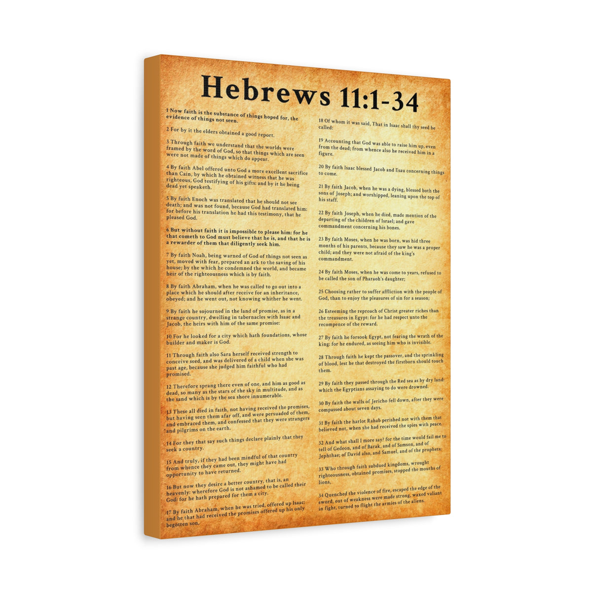 Scripture Walls Hebrews 11:1-34 Bible Verse Canvas Christian Wall Art Ready to Hang Unframed-Express Your Love Gifts