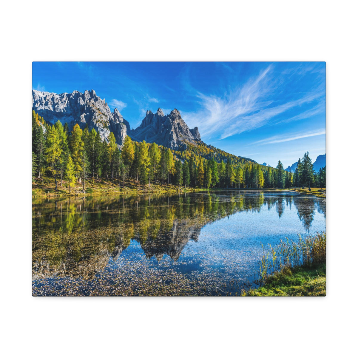 Valley Mountain Lake Nature Wilderness Photography Canvas Wall Art for Home Decor Ready-to-Hang-Express Your Love Gifts