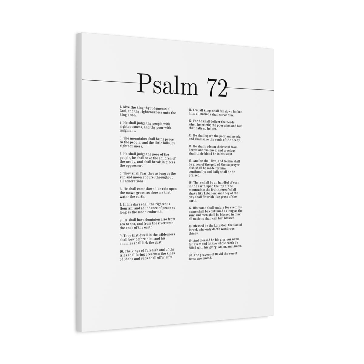 Scripture Canvas Blessed Be The Lord God Psalm 72 Christian Wall Art Bible Verse Print Ready to Hang-Express Your Love Gifts