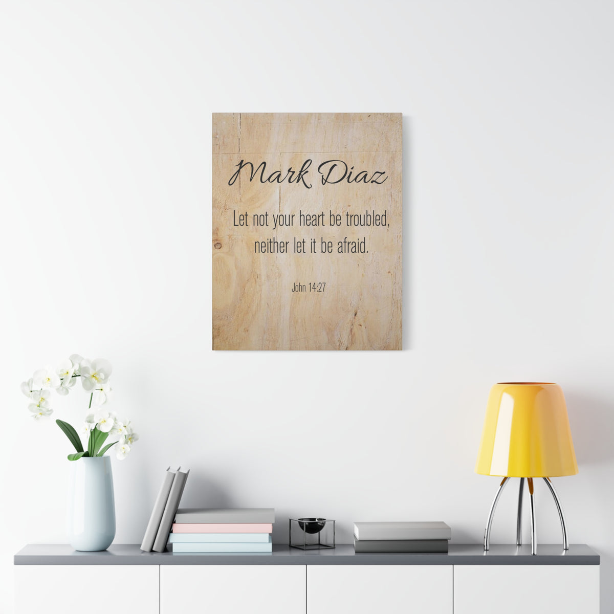 Scripture Walls Personalized No Fear No Trouble John 14:27 Bible Chapter Canvas Christian Wall Art Ready to Hang-Express Your Love Gifts