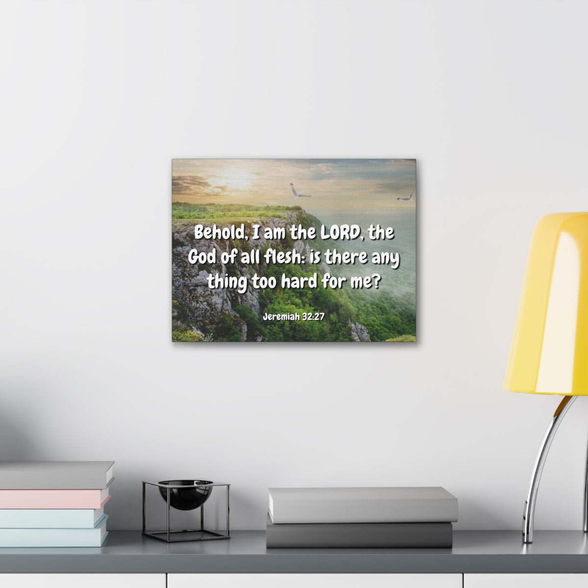 Scripture Canvas The Lord Jeremiah 32:27 Christian Wall Art Bible Verse Print Ready to Hang-Express Your Love Gifts